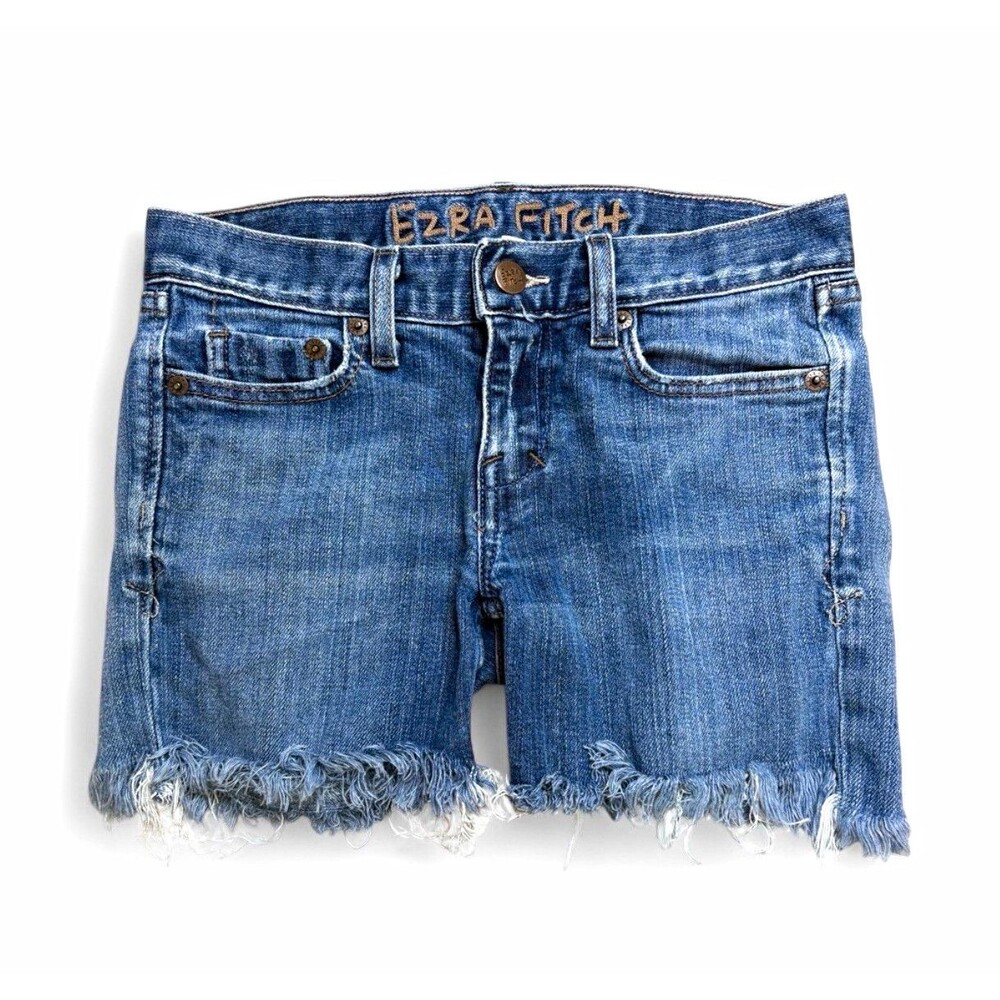 Abercrombie & Fitch Girls Blue Denim Cut-Off Shorts Size 5 Medium Wash